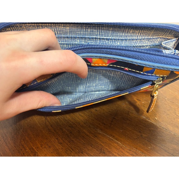 Fossil Geometric Multicolor Zip Around Wallet Organizer - Picture 6 of 7